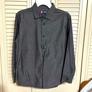 Chaps Boys Size 10/12 Gray Dress Shirt